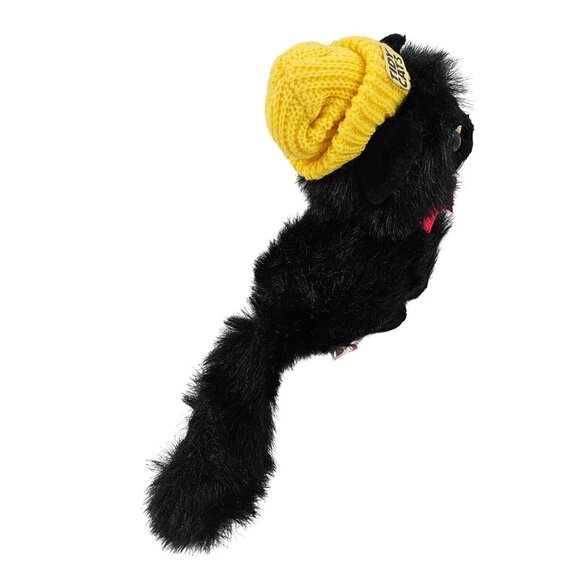 Animal Fair Tidy Cat 3 Plush Black White Stuffed Cat Yellow Hat Red Bow Vintage - Picture 3 of 10